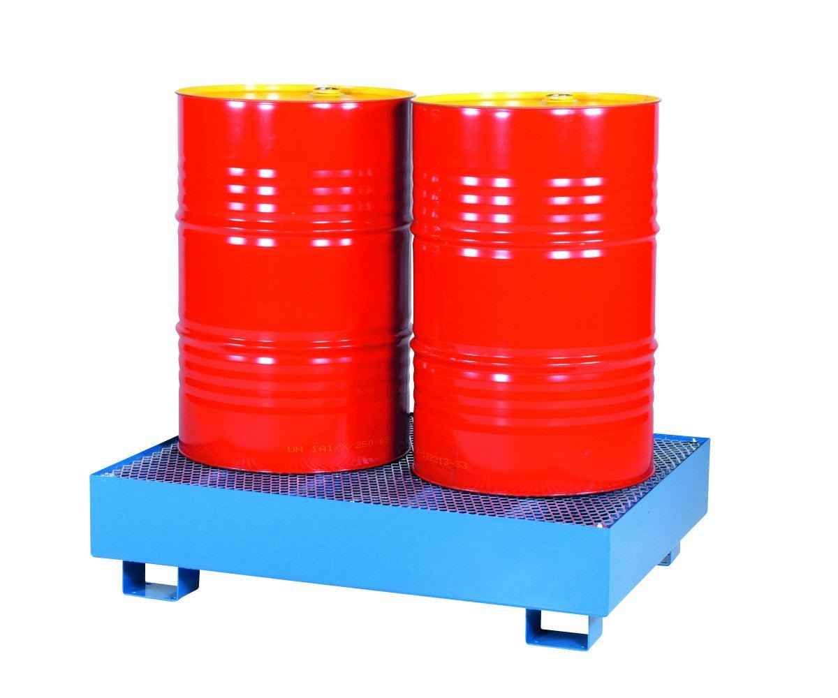 2 drums, standing, open