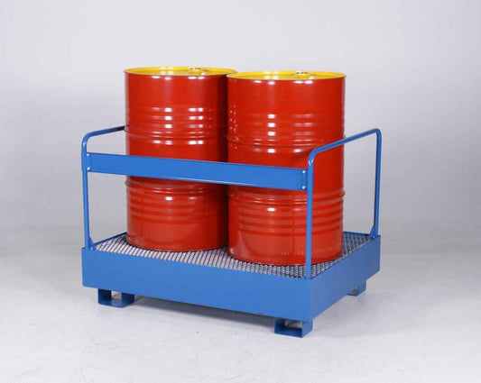 2 drums, standing with safety railing
