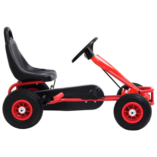 Gokarts Ar Pedāļiem Un Pneimatiskajām Riepām, Sarkans