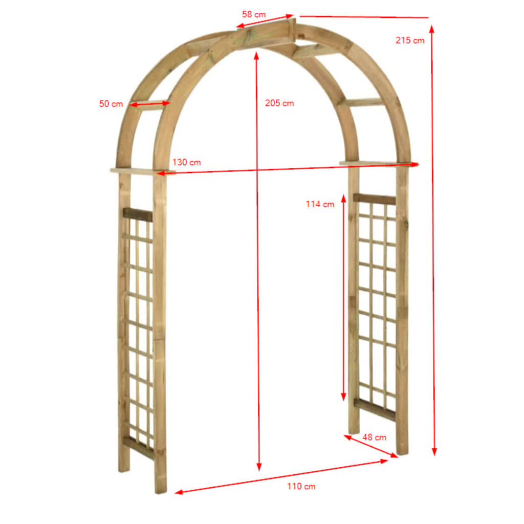 Špaleru Arka / Pergola, Zaļi Impregnēts Priedes Koks