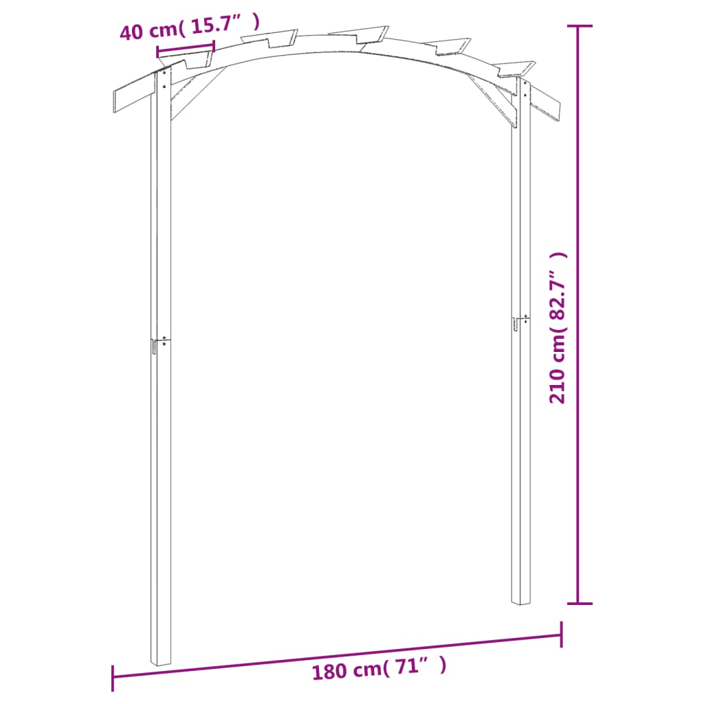 Dārza Pergola, Impregnēts Priedes Koks, 180X210X40 Cm