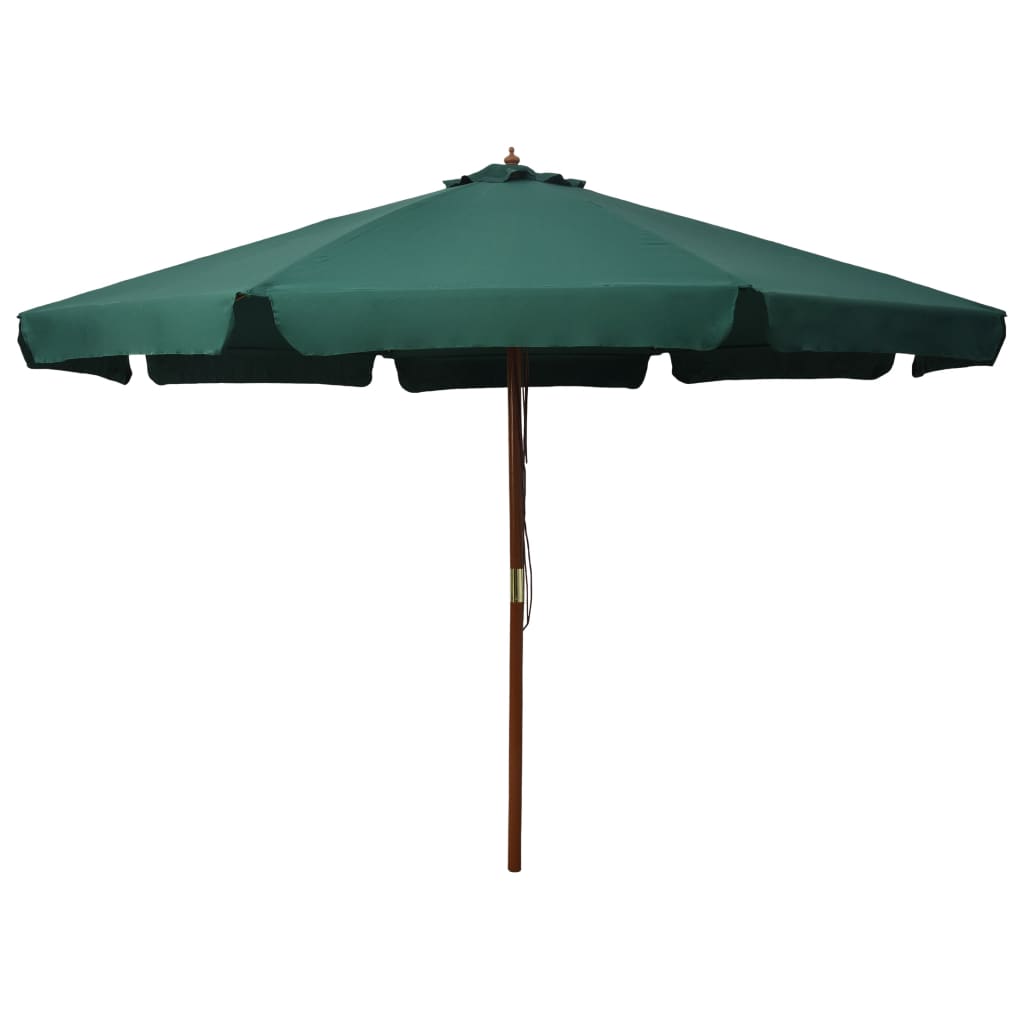 Dārza Saulessargs Ar Koka Kātu, 330 Cm, Melns