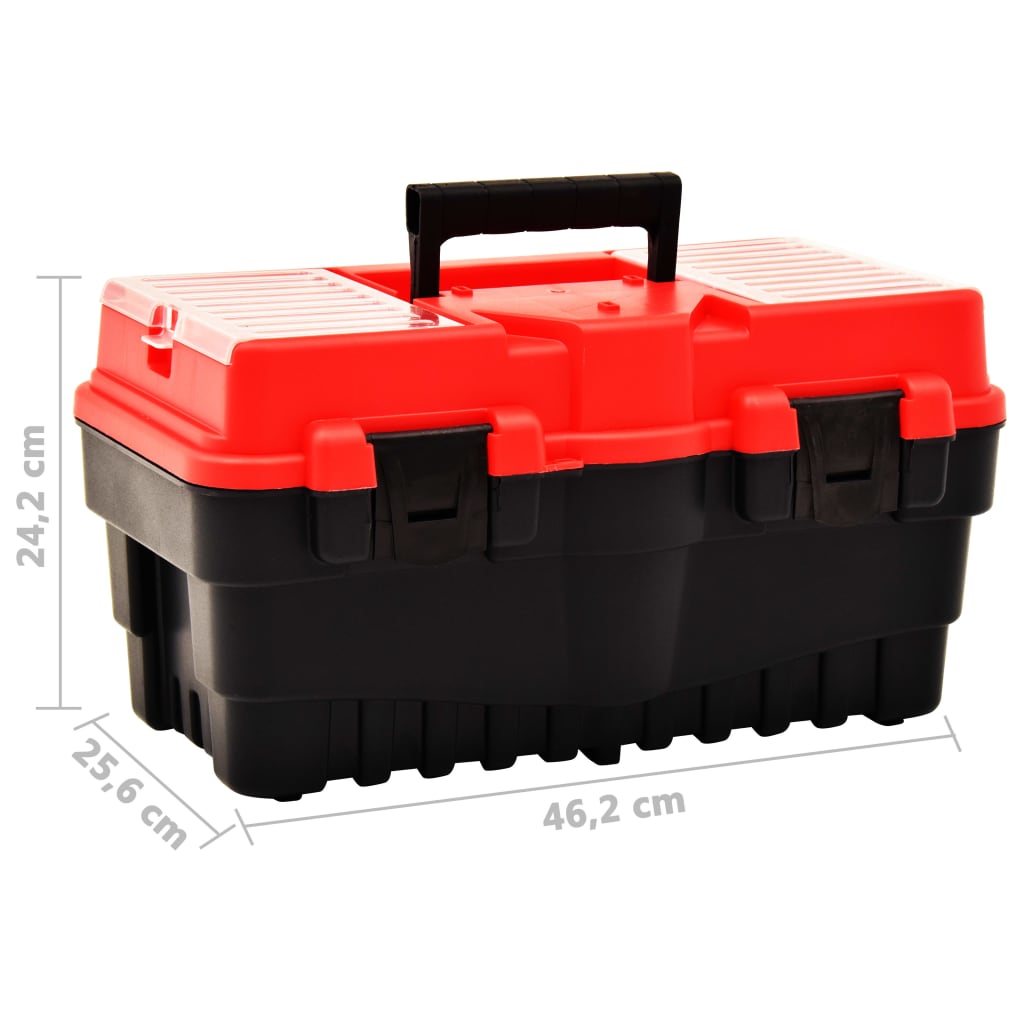 Instrumentu Kaste Plastmasas, 462X256X242 Mm, Sarkana