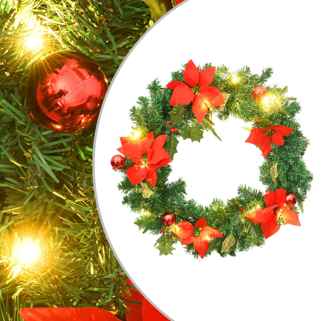 Ziemassvētku Vainags Ar Led Lampiņām, Melns, 60 Cm, Pvc