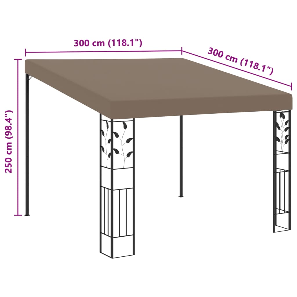 Dārza Nojume, Stiprināma Pie Sienas, 3X3X2,5 M, Pelēkbrūna