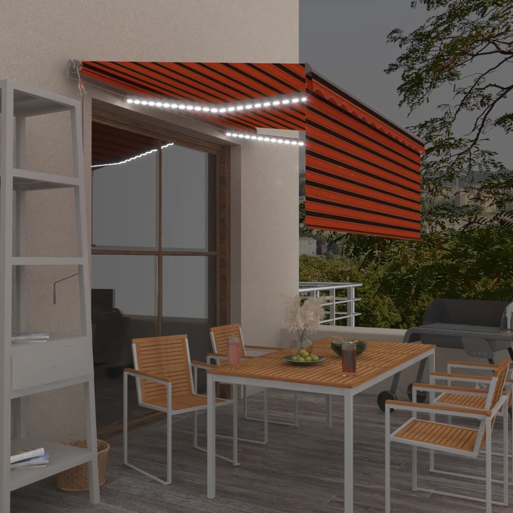 Markīze Ar Žalūziju, Led, Vēja Sensoru, 4,5X3 M, Zila Ar Baltu