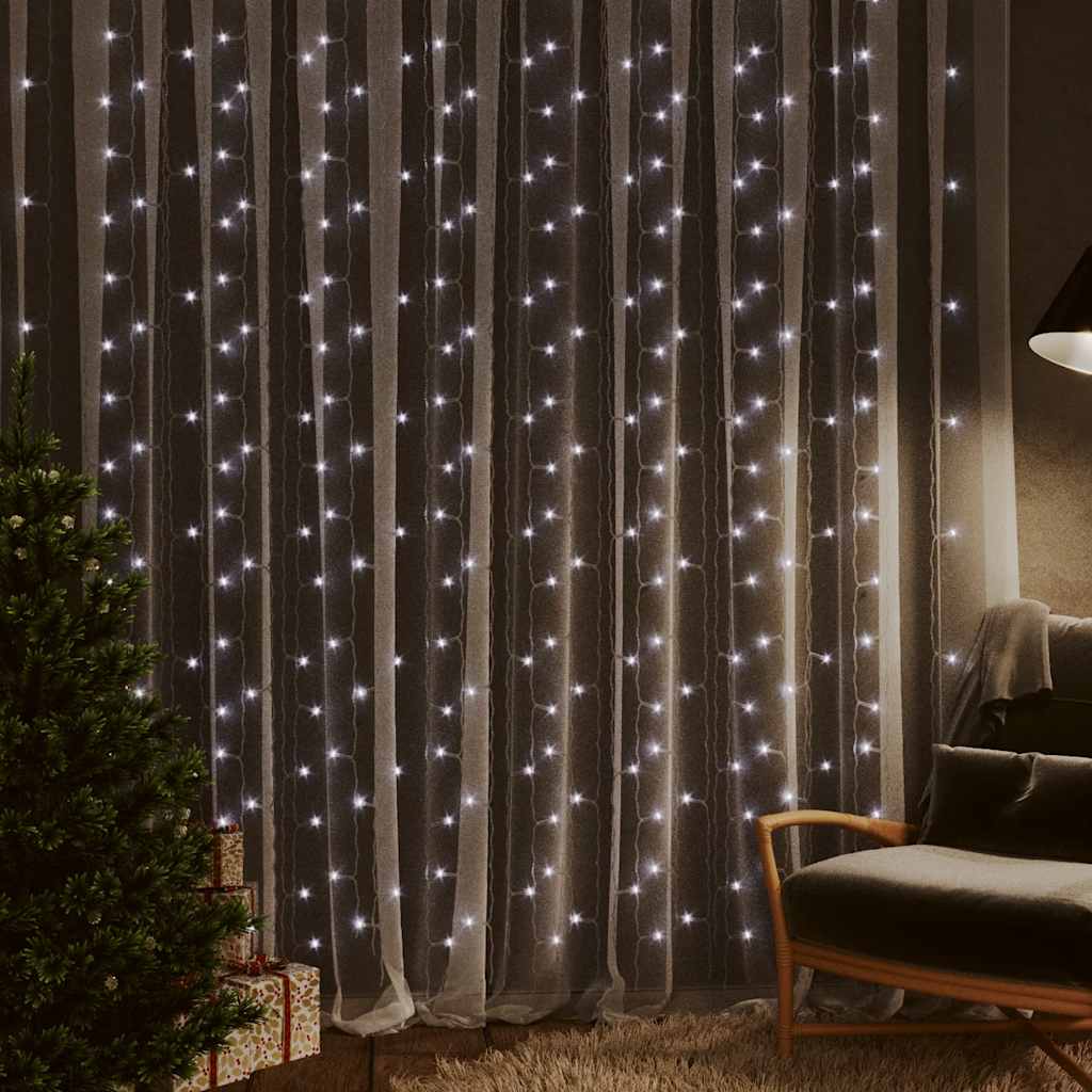 Led Lampiņu Aizkars, 3X3 M, 300 Led, Zils, 8 Funkcijas
