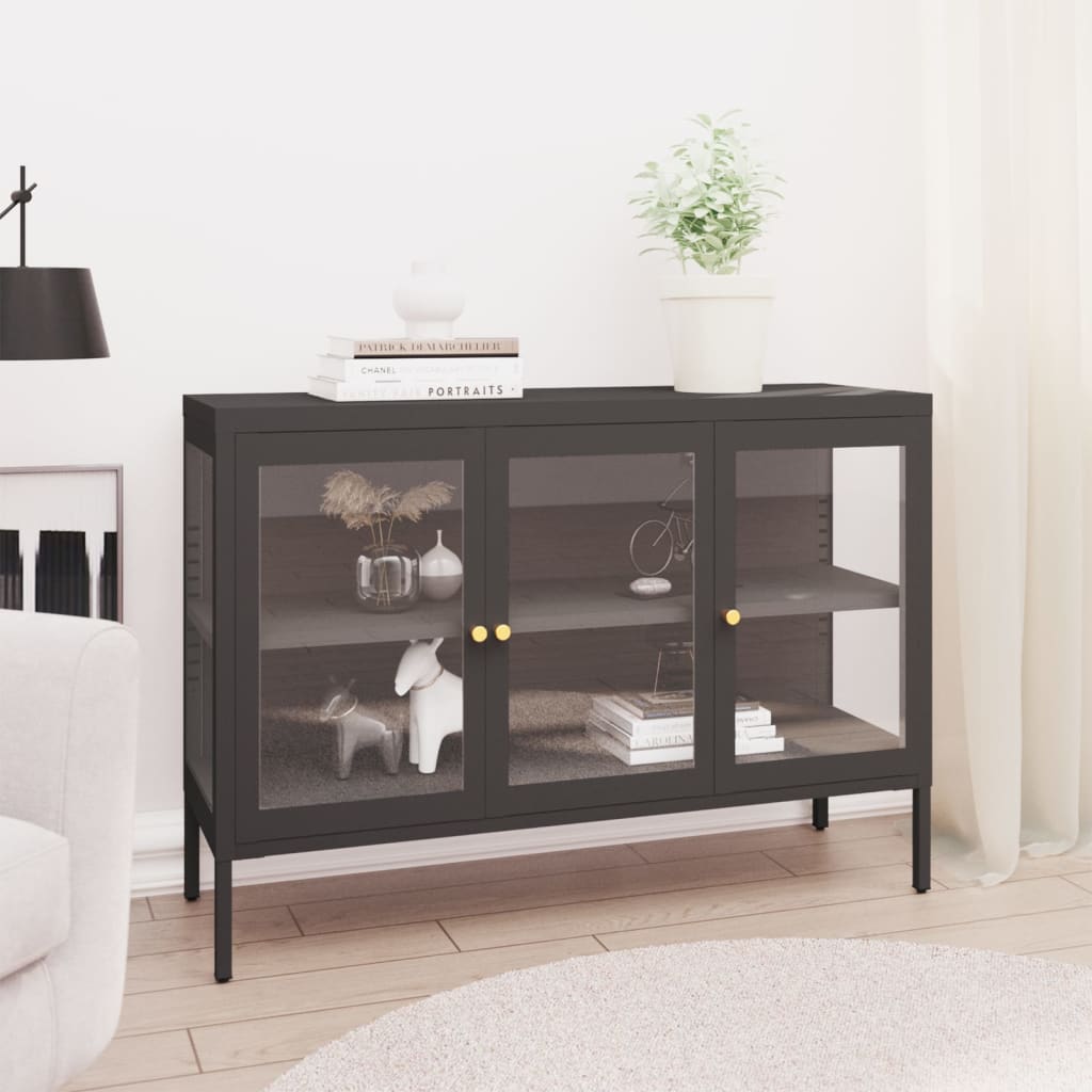 Kumode, , 105X35X70 Cm, Tērauds Un Stikls