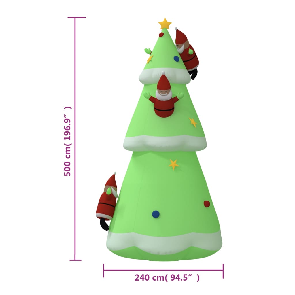 Piepūšama Ziemassvētku Egle, Led, 500 Cm