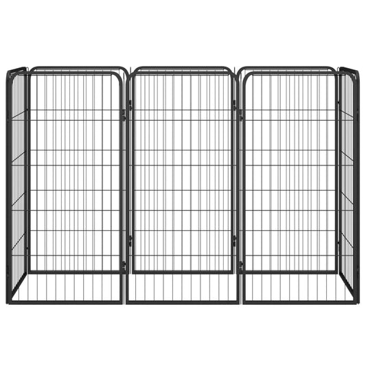 Suņu Sētiņa, 8 Paneļi, Melna, 50X100 Cm, Pulverkrāsots Tērauds