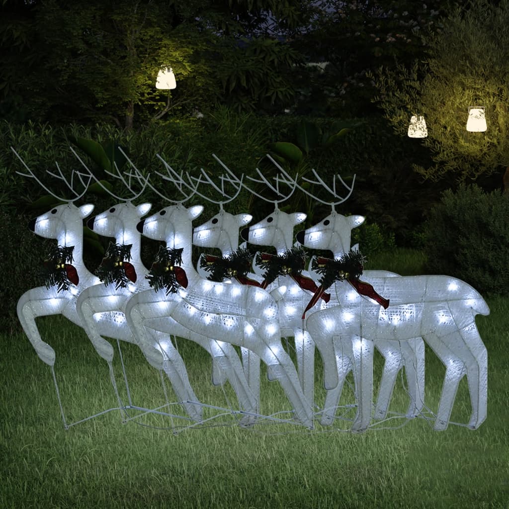 Ziemassvētku Ziemeļbrieži, 4 Gab., Balti, 80 Led