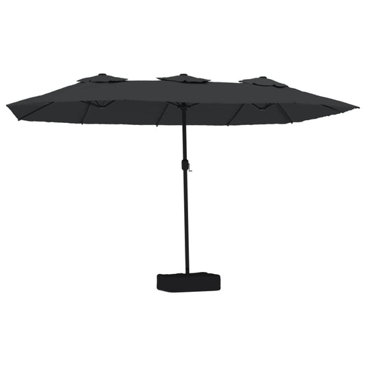 Saulessargs Ar 2 Jumtiņiem Un Led, 449X265 Cm, Melns