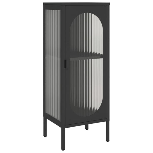 Kumode, 40X35X105 Cm, Stikls Un Tērauds, Melna