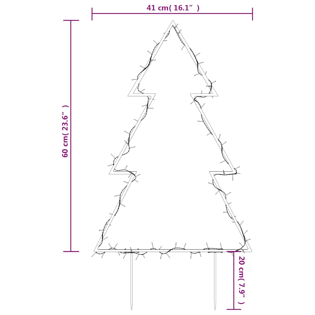 Ziemassvētku Gaismas Dekors, Egles Forma, 80 Led, 60 Cm 41 X 60 Cm