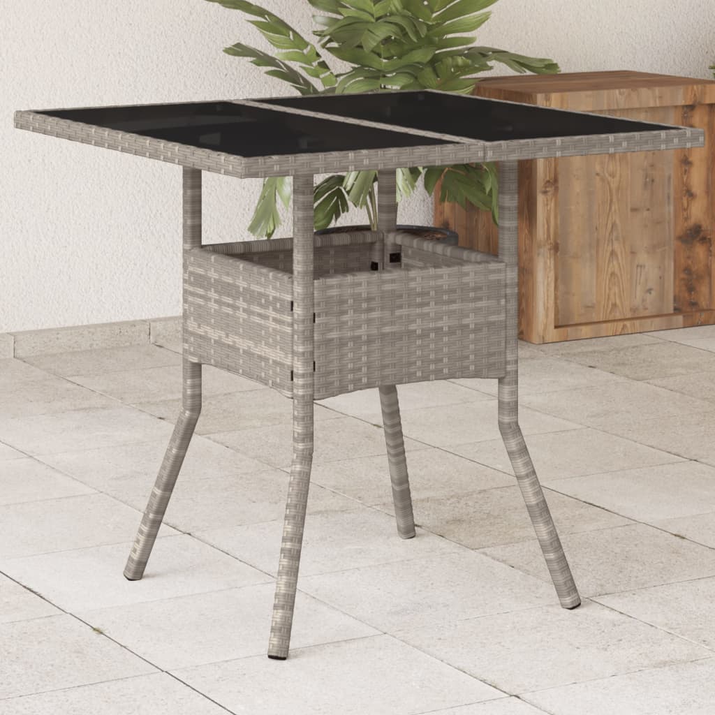 Dārza Galds Ar Stikla Virsmu, 80X80X75 Cm, Pe Rotangpalma