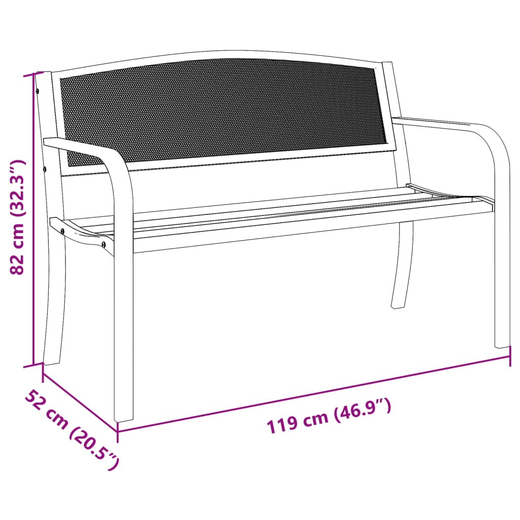 Dārza Sols, 119 Cm, Melns Tērauds