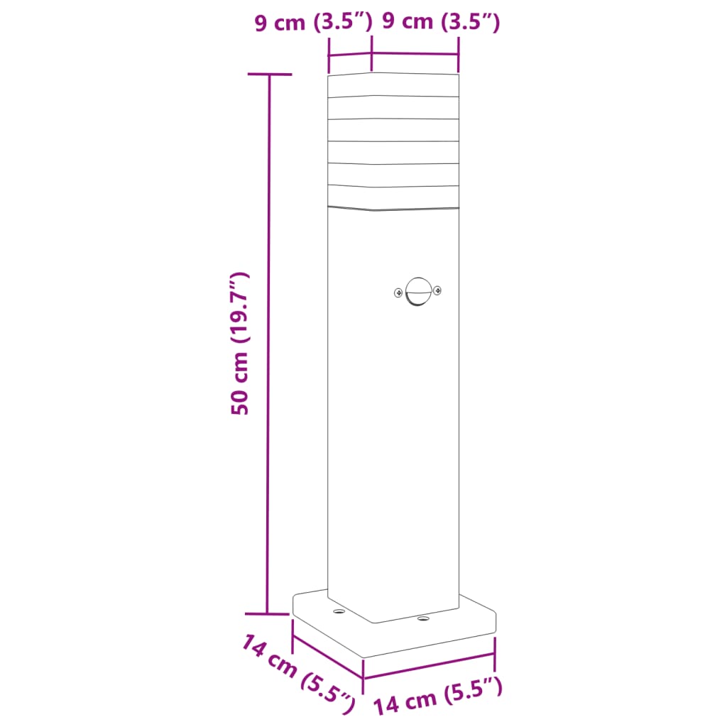 Āra Zemes Lampas , Melns, 3 Gb., , Alumīnijs 50 Cm