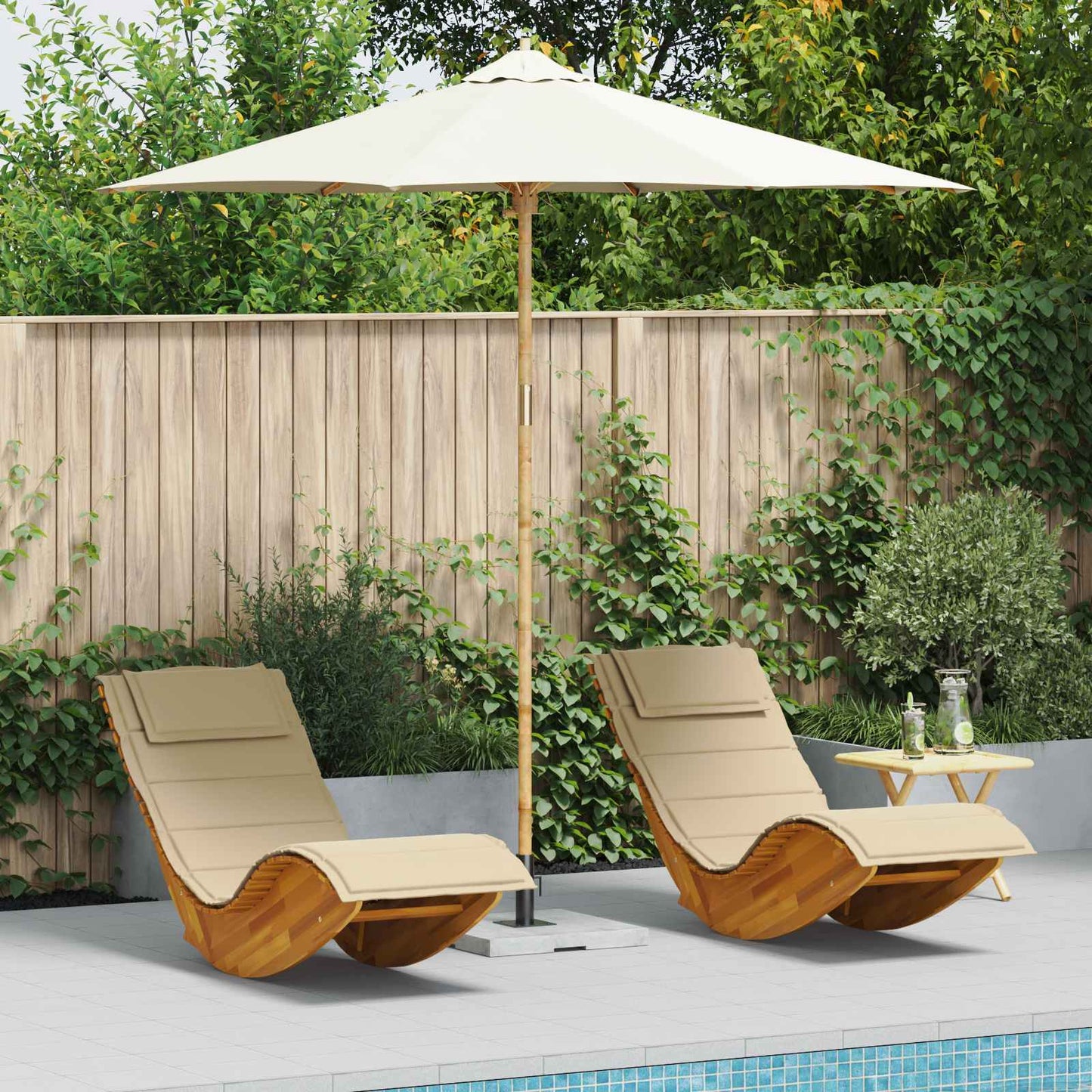 Dārza Parasols Ø 180 X 230 Cm Bambuss Apaļš