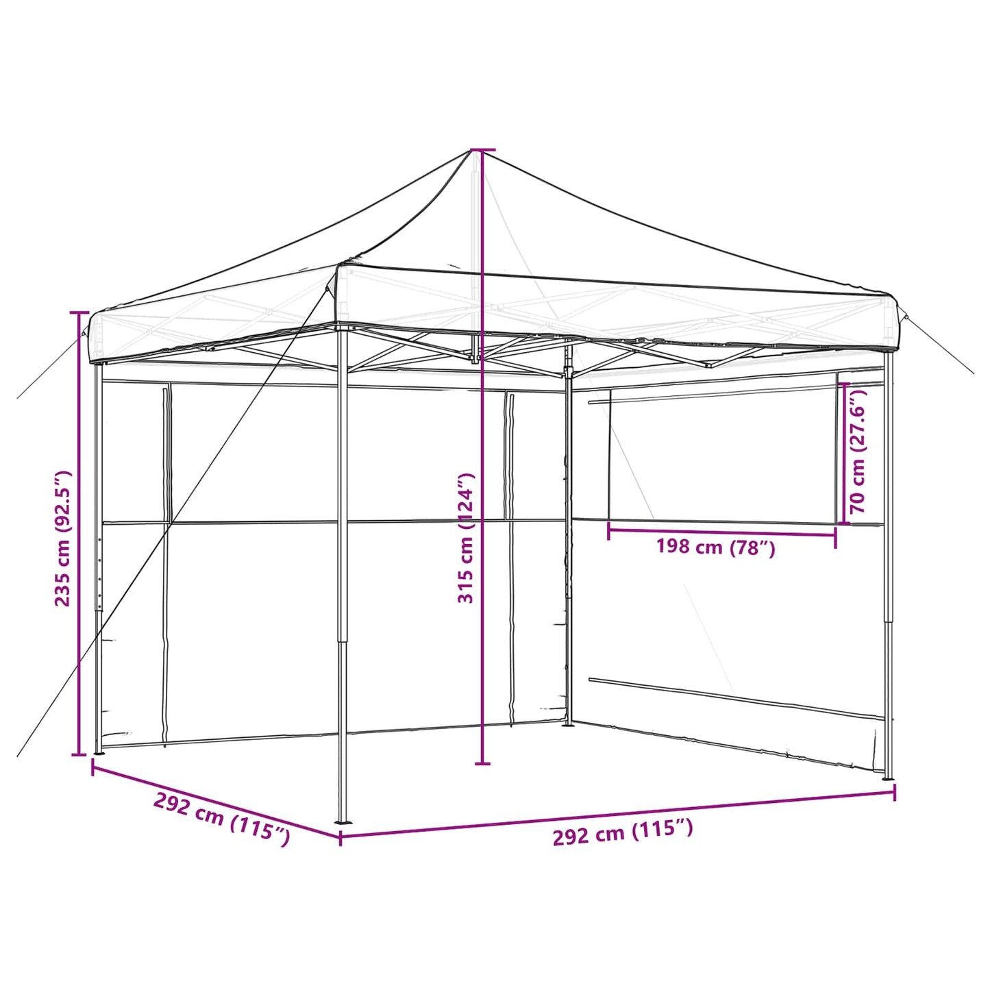 Balles Telts 292 X 292 X 315 Cm Oksforda Audums