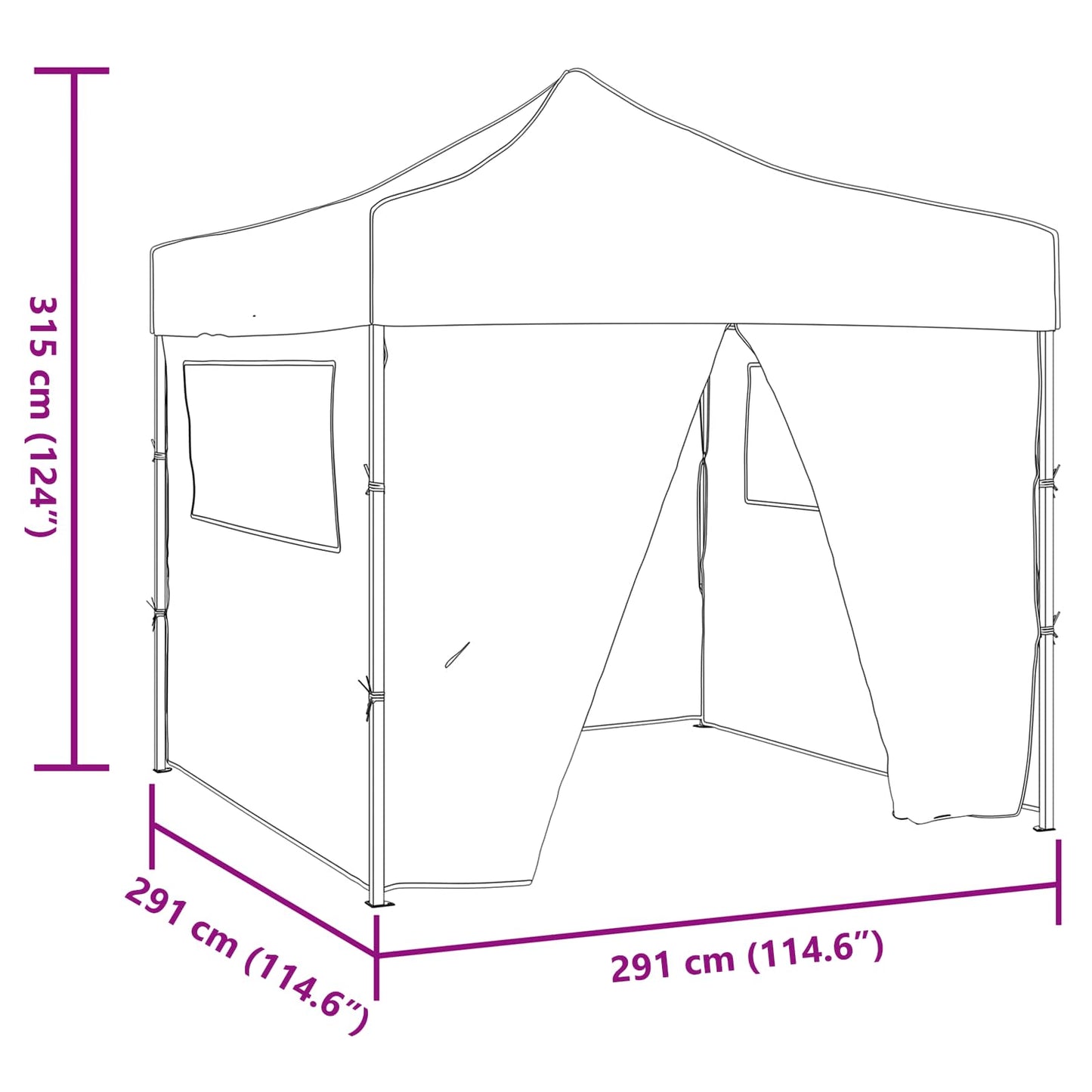 Balles Telts 291 X 291 X 315 Cm Oksforda Audums
