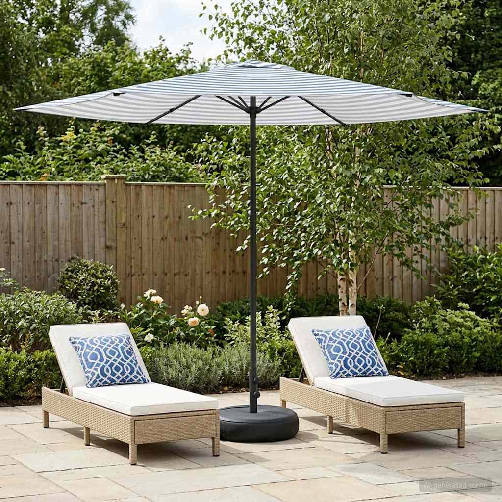 Dārza Parasols Ar Pamatu 270 X 270 Cm Poliesters Taisnstūra