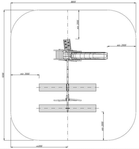 Brenda rotaļu laukums ar šūpolēm, slidkalniņu un klinšu sienu
