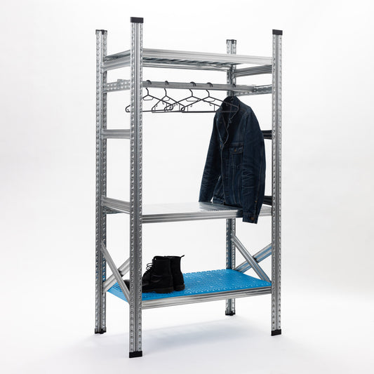 Cinkots metāla plaukts, Pamatsekcija, 4 plaukti, 3000x900x600mm