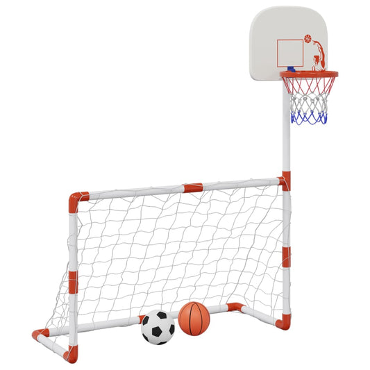 Bērnu Futbola Un Basketbola Komplekts Ar Bumbām 98X50X70 Cm - HOLDORS