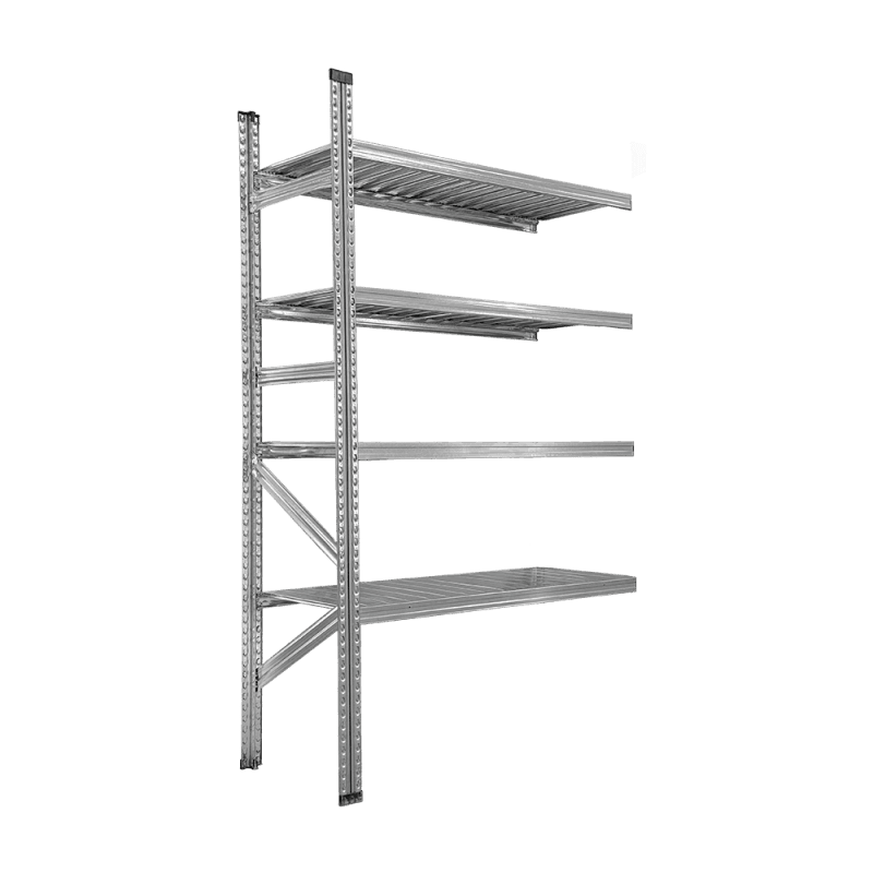 Cinkotu metāla plauktu papildsekcija, 4 plaukti, 3000x900x600mm