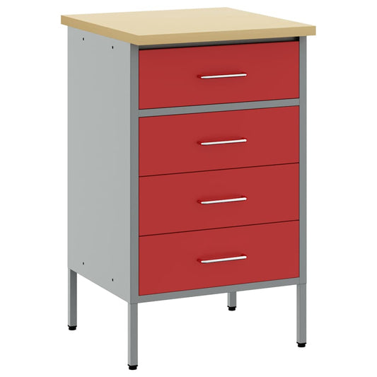 Darbagalds Ar Atvilktni Sarkans Un Pelēks 50 X 55 X 85 Cm - HOLDORS