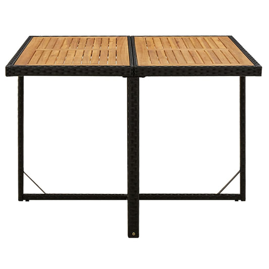 Dārza Galds, Melns, 109X107X74Cm, Pe Rotangpalma, Akācijas Koks - HOLDORS