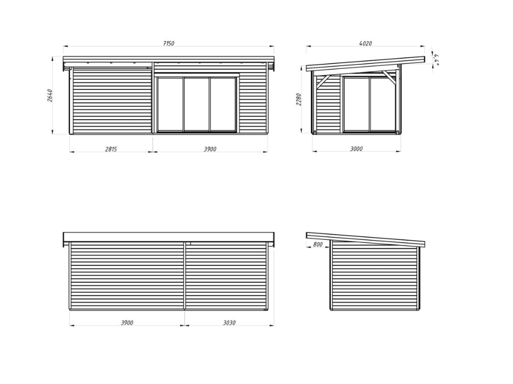 Dārza koka māja Andris 11.2 + 7.9 m² - HOLDORS
