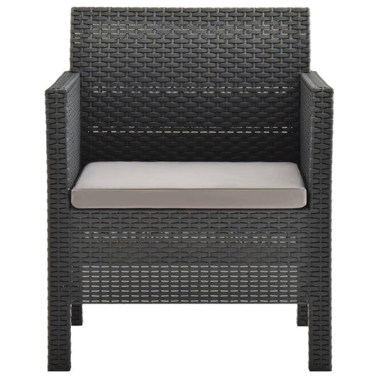 Dārza Krēsls Ar Spilvenu, Antracīta Krāsā, 63X65X76 Cm, Pp Rotangpalma - HOLDORS