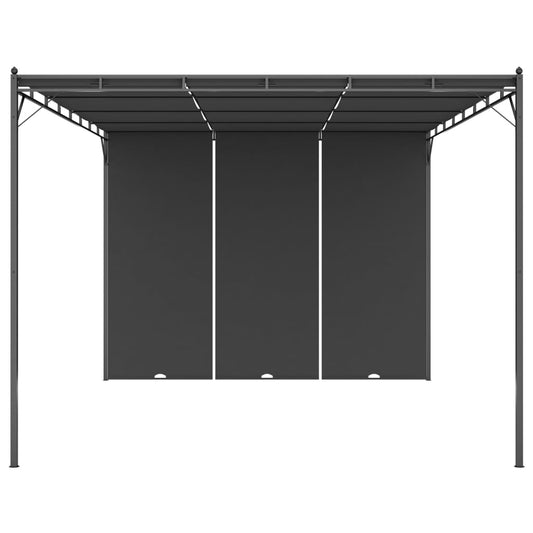 Dārza Nojume Ar Sānu Aizkariem, 4X3X2,25 M, Antracītpelēka - HOLDORS