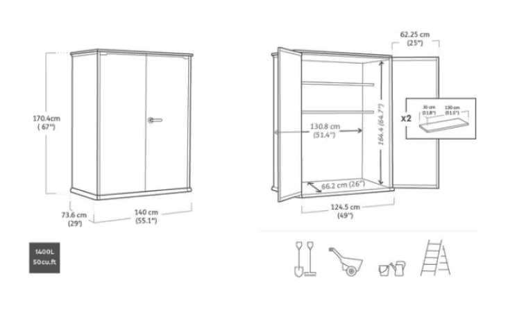 Dārza šķūnītis Deco Vertical Shed oša koka tonis - HOLDORS