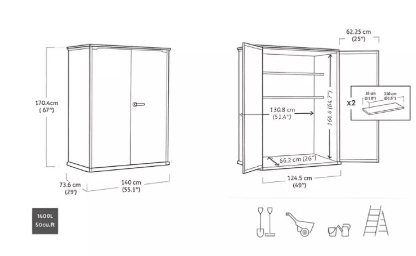 Dārza šķūnītis Deco Vertical Shed valrieksta tonis - HOLDORS