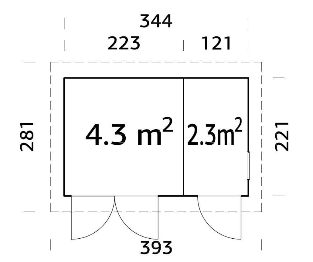 Dārza šķūnītis Kalvis 6.6 m2 - HOLDORS