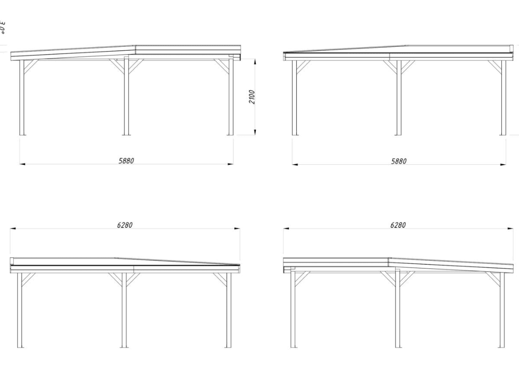 Koka dārza lapene Liene 24.9 m2 - HOLDORS