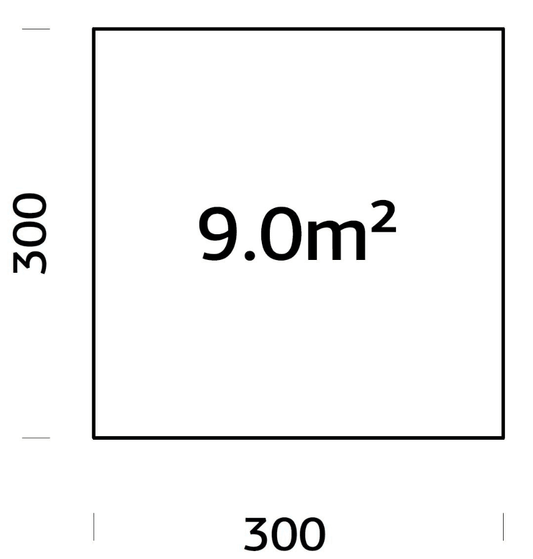 Koka pamatu rāmis dārza mājām 3x3m - HOLDORS
