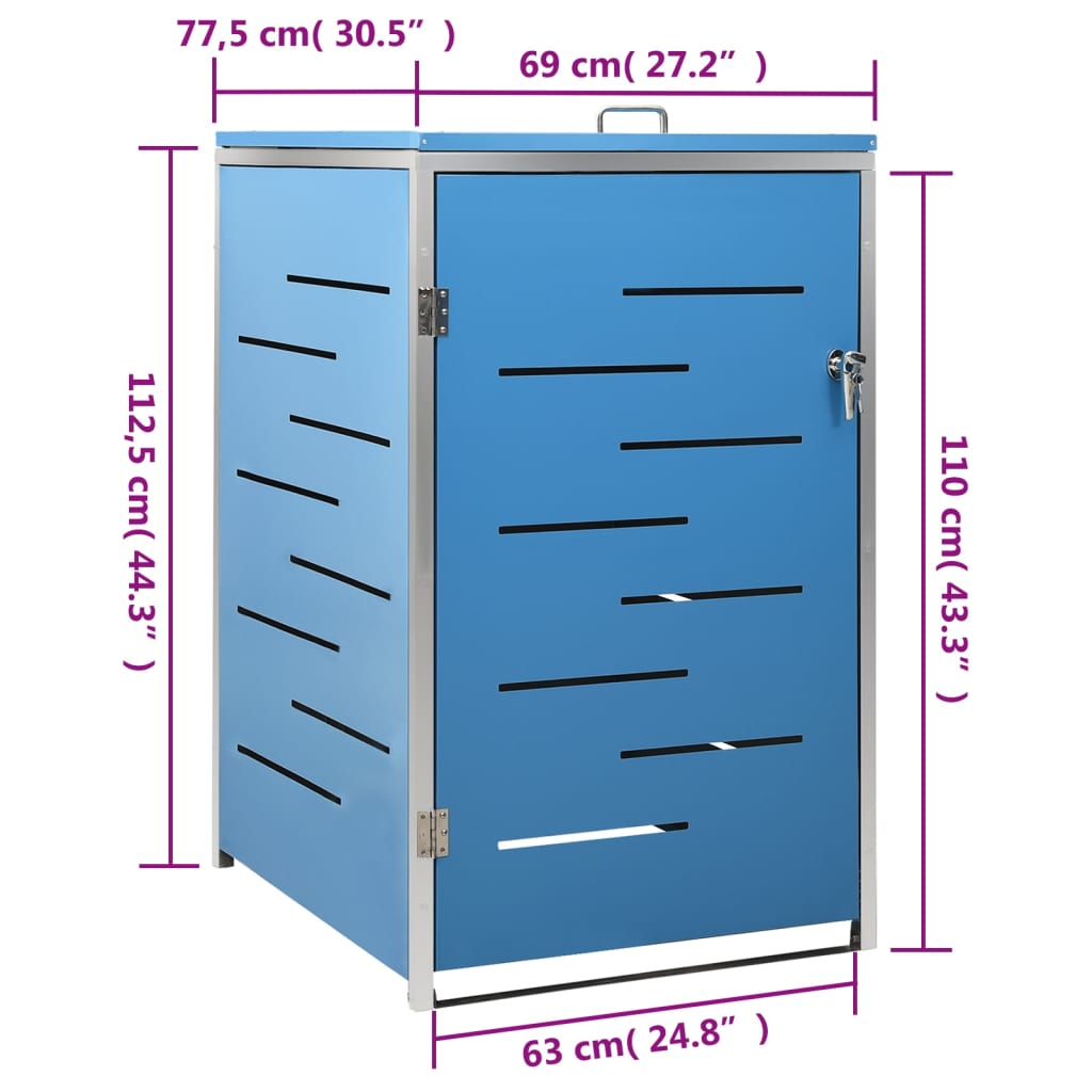 Nojume Atkritumu Konteineram, 69X77,5X115 Cm, Tērauds - HOLDORS