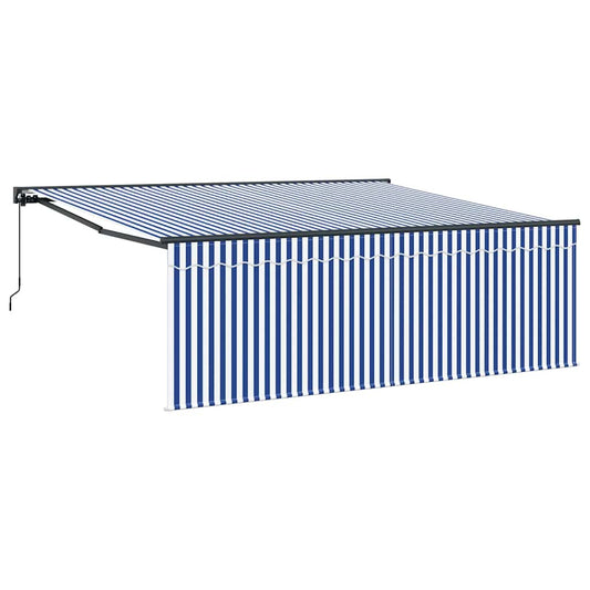 Nolokāms Markīze Zila Un Balta 400 × 300 Cm - HOLDORS