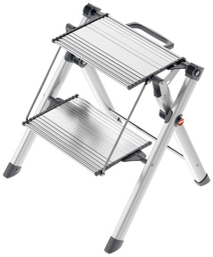 Pakāpienu soliņš salokāms MK80 ComfortLine / alumīnija / 2 pakāpieni - HOLDORS