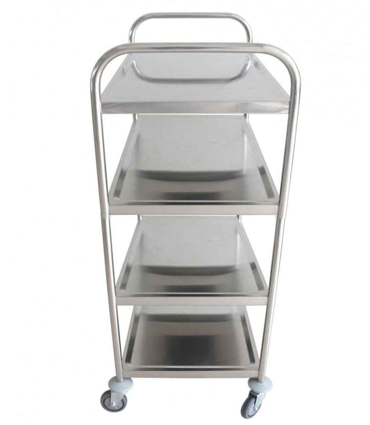Platform trolley 4 shelf, Stainless
