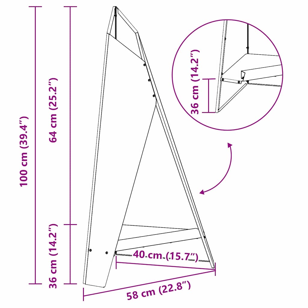 Uguns Bļoda Rūsa 58 X 40 X 100 Cm Novecināts Tērauds - HOLDORS