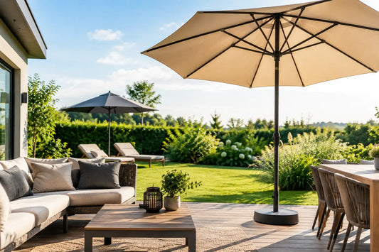 Kā izvēlēties saulessargus terasei un dārzam