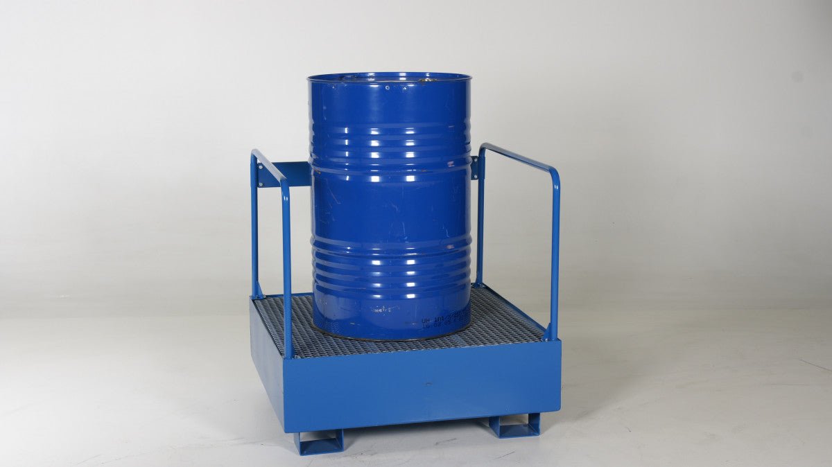 1 drum, standing with safety railing - HOLDORS