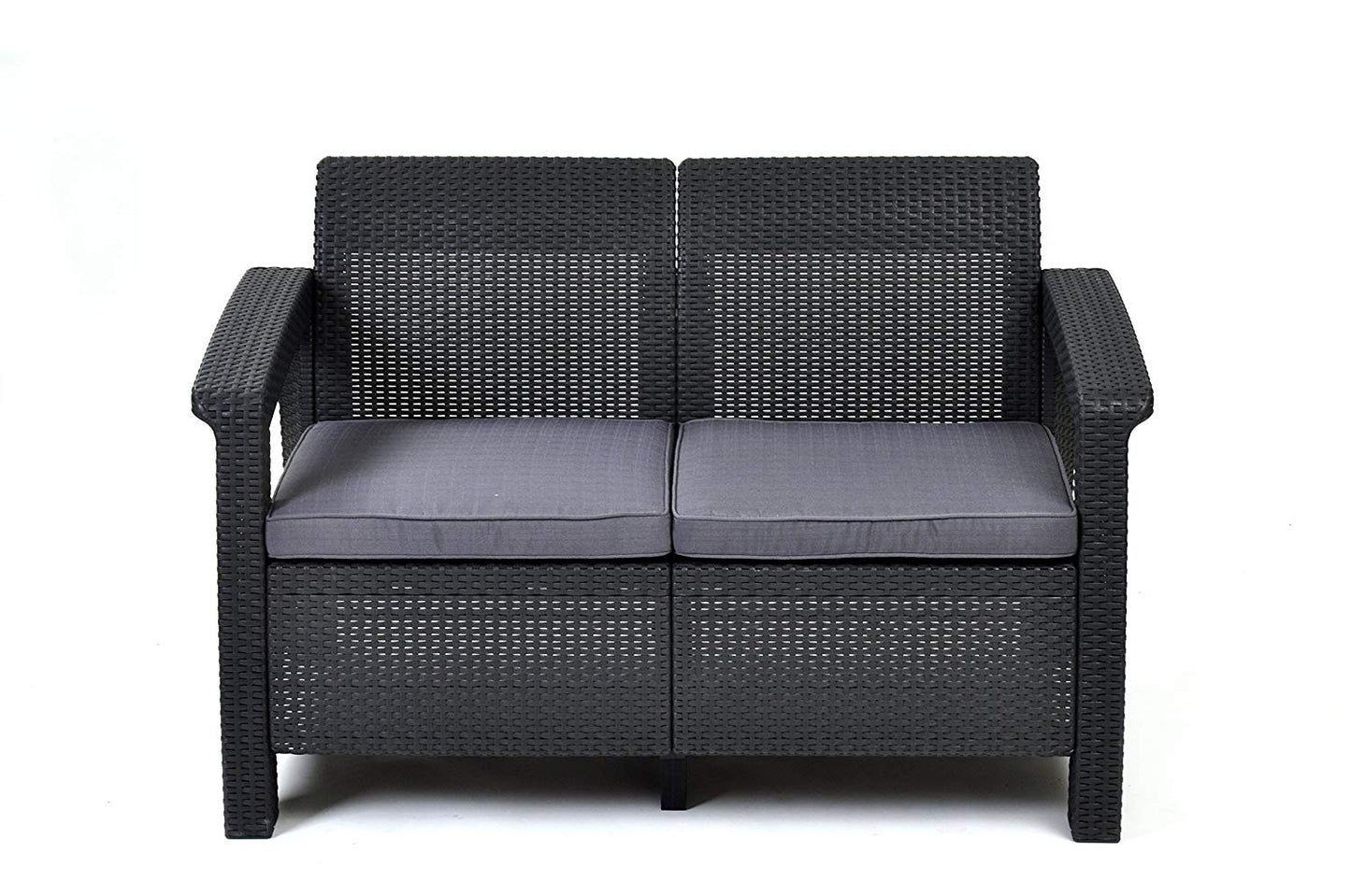 Dārza dīvāns divvietīgs Corfu Love Seat pelēks