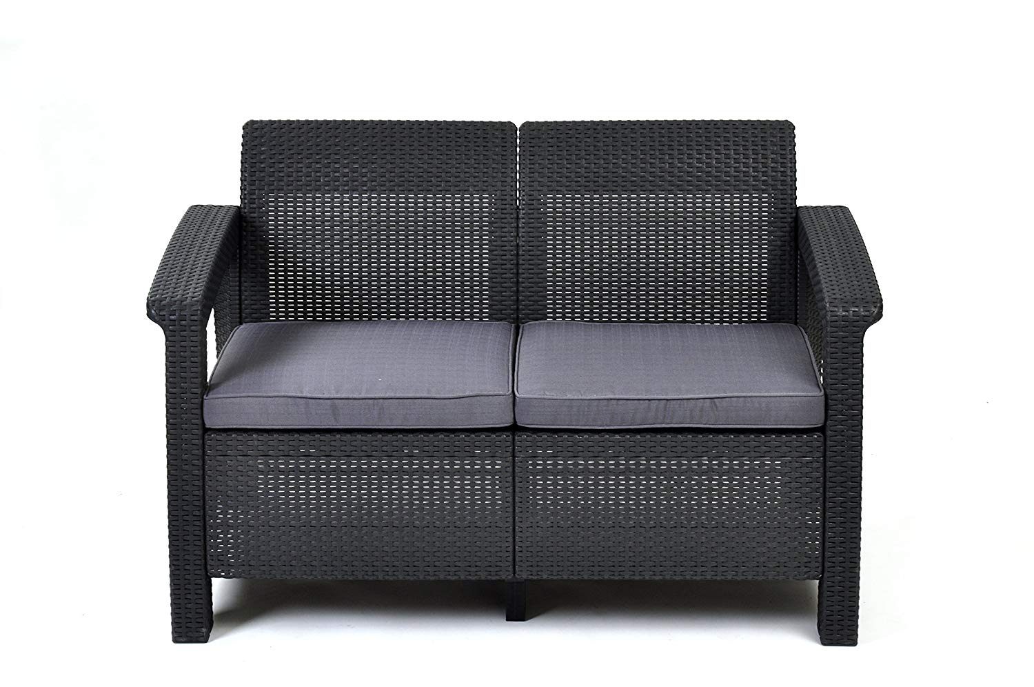 Dārza dīvāns divvietīgs Corfu Love Seat pelēks