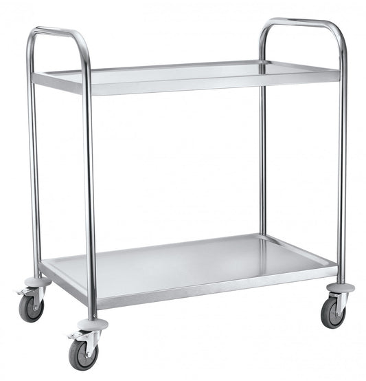 Платформенная тележка 2 полки, нержавеющая сталь