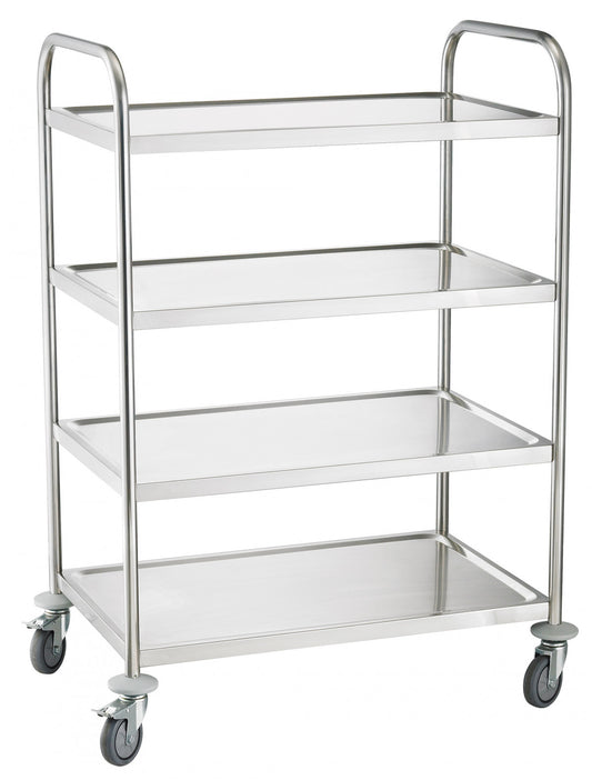 Платформенная тележка, 4 полки, нержавеющая сталь